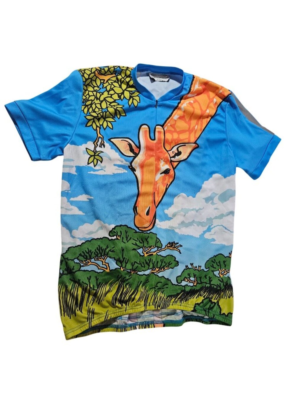 Colorful Giraffe Cycling Jersey 2XL Aero Tech Designs Moisture-Wick Back Pockets
